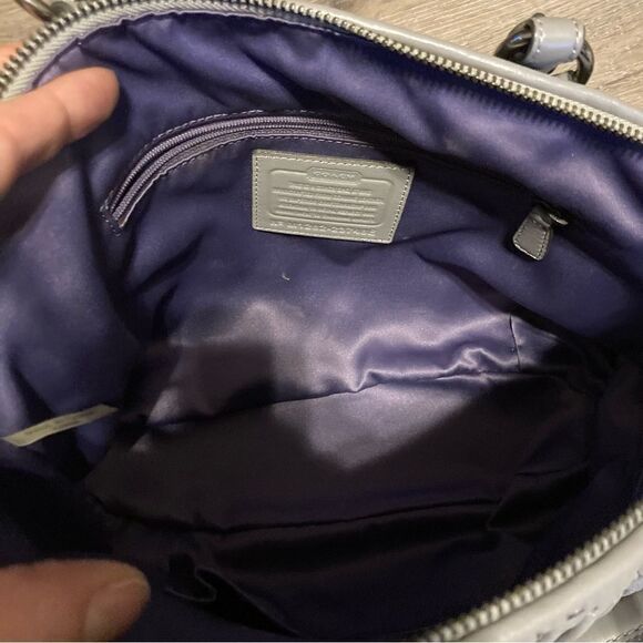 Coach Grey Leather Madison Gathered Sophia Satchel EUC - Picture 6 of 16